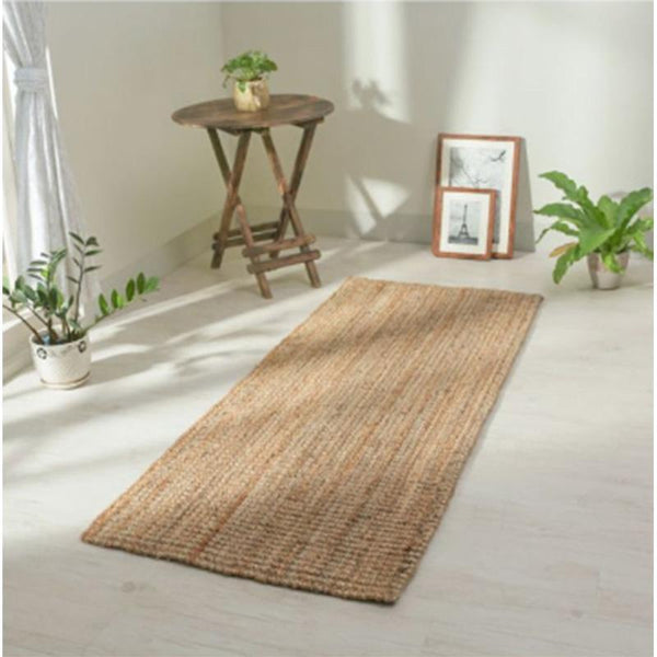 Handspun Natural Jute Boucle Rug without Border JBO6585 (183cm x 77cm)