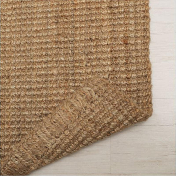 Handspun Natural Jute Boucle Rug without Border JBO6585 (183cm x 77cm)
