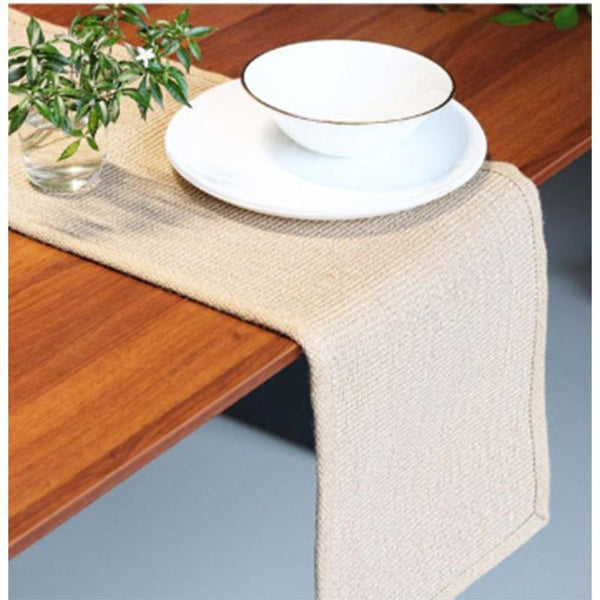 Jute Micro Boucle Table Runner - Natural Beige