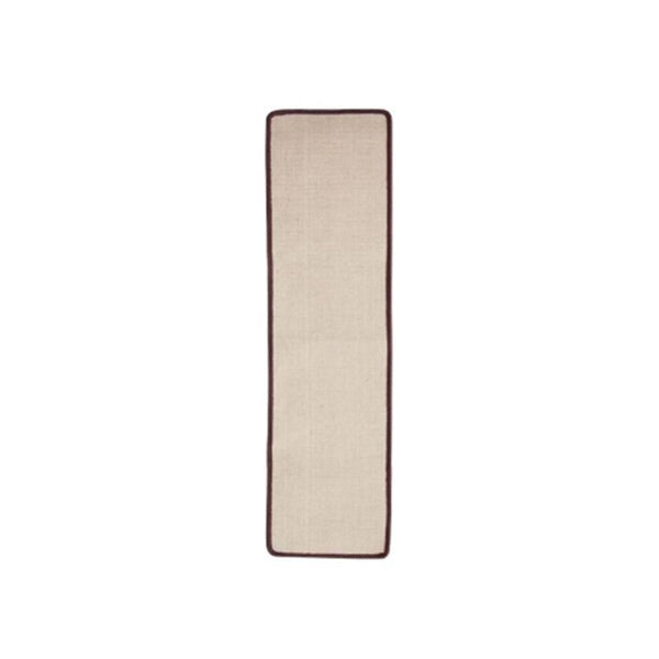 Jute Micro Boucle Table Runner - Natural Beige with Brown Border (CT24)