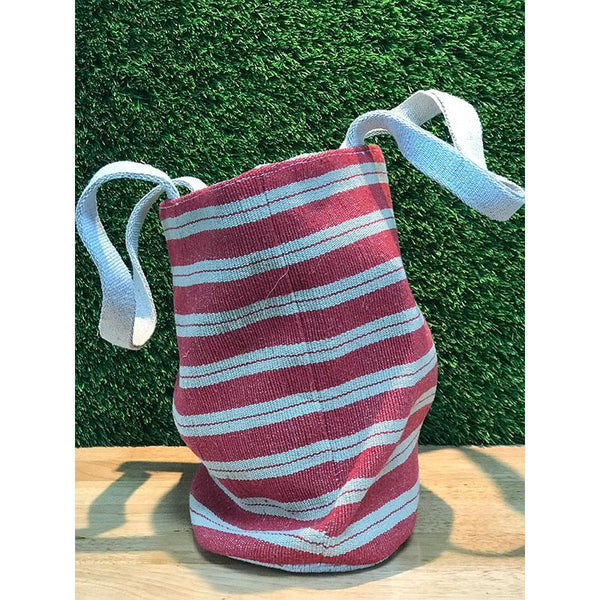 Striped Jute and Cotton Tote Bag Handmade by Rural Women Artisans
