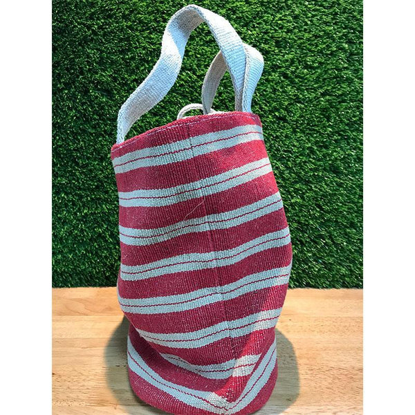 Striped Jute and Cotton Tote Bag Handmade by Rural Women Artisans