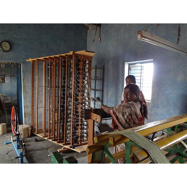 Striped Jute and Cotton Tote Bag Handmade by Rural Women Artisans