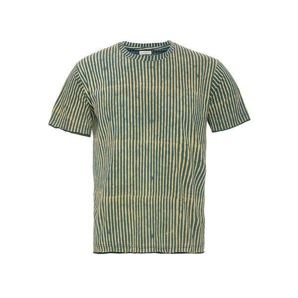 Men's Natural Dyed T-Shirt - Turmeric and Indigo Stripes