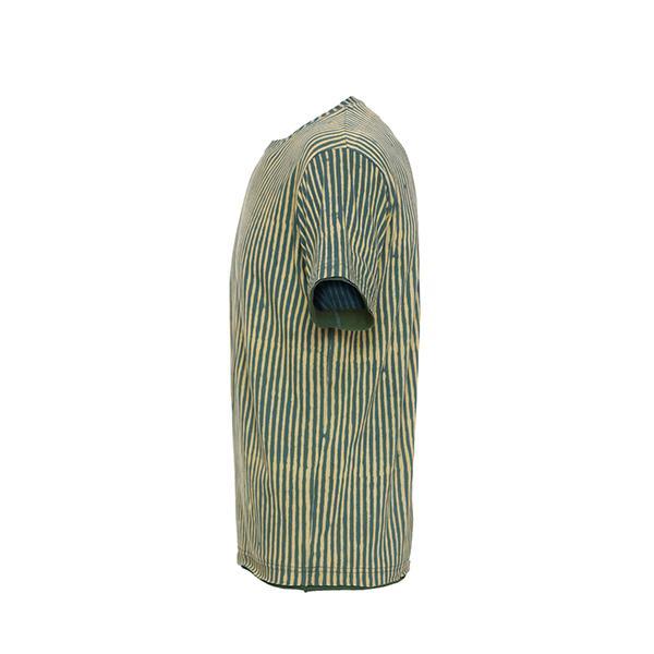 Men's Natural Dyed T-Shirt - Turmeric and Indigo Stripes