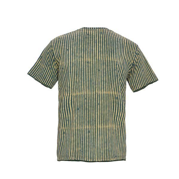 Men's Natural Dyed T-Shirt - Turmeric and Indigo Stripes