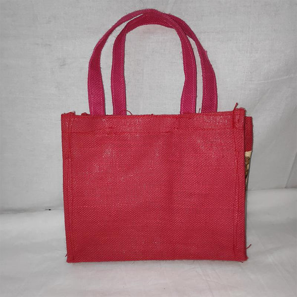 Jute Kalamkari Gift Bag - Pink from Agiripalli, Andhra Pradesh