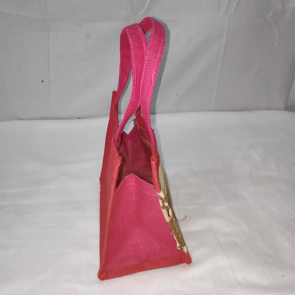 Jute Kalamkari Gift Bag - Pink from Agiripalli, Andhra Pradesh