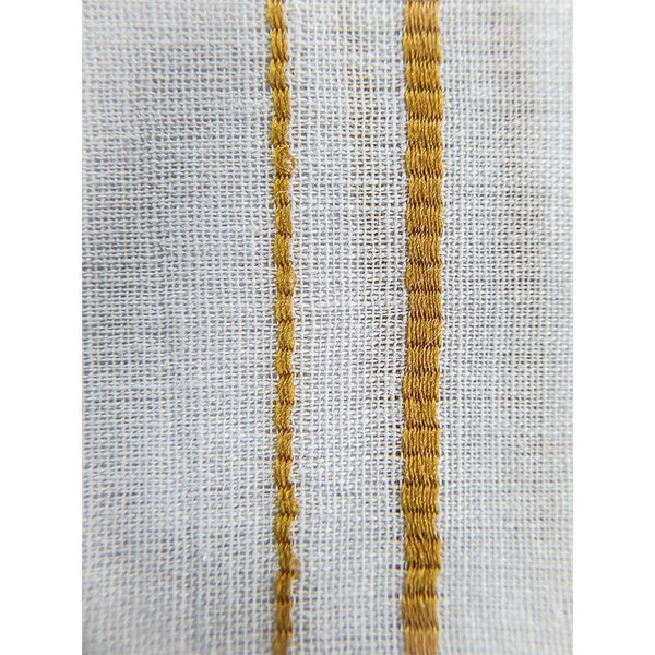 Men's Handwoven Khadi Dhoti - White with Golden Border