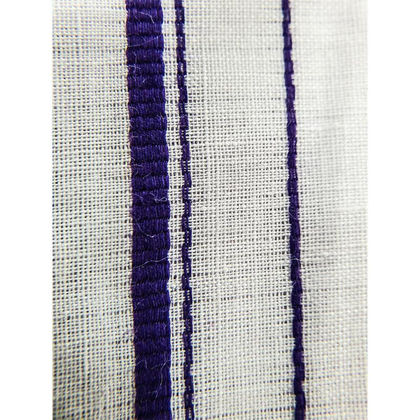 Men's Handwoven Khadi Dhoti - White with Blue Border