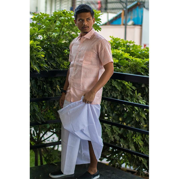 Men's Handwoven Khadi Dhoti - Plain White