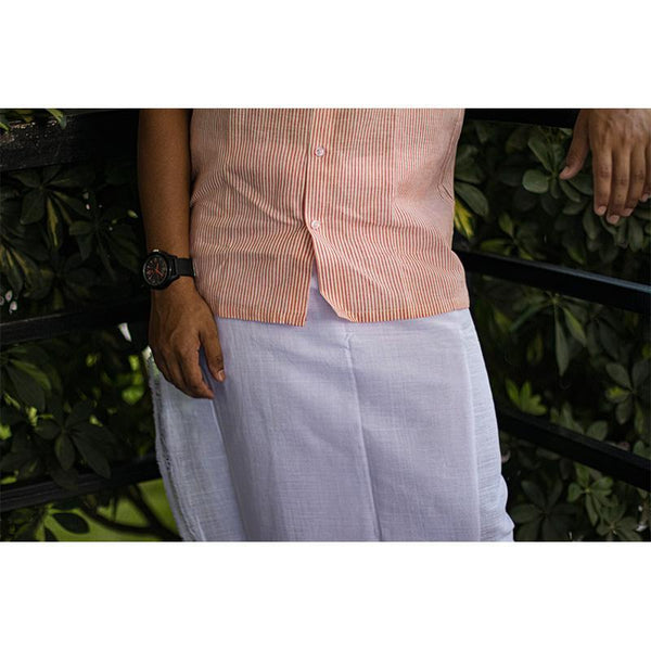 Men's Handwoven Khadi Dhoti - Plain White