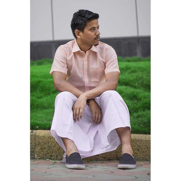 Men's Handwoven Khadi Dhoti - Plain White