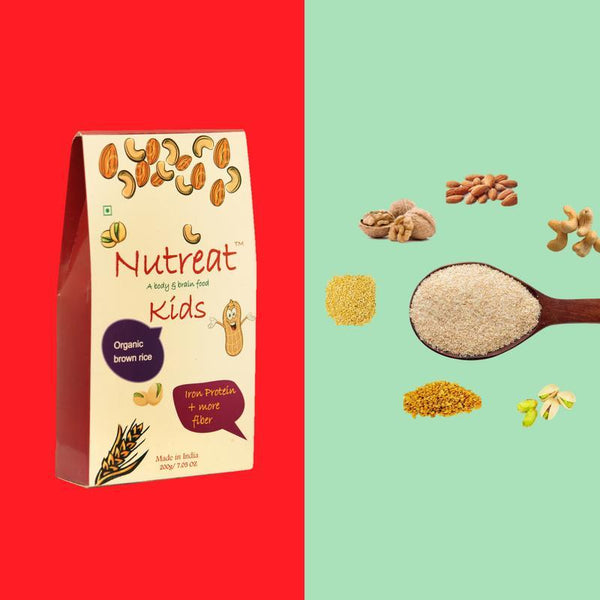 Handcrafted Blend of Stone Ground Brown Rice and Slow Mud Pot Roasted Dry Fruits and Lentils for Kids Aged 2 Years and Above, 200g