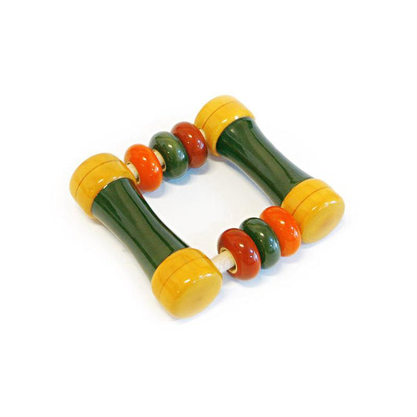 Hand-Crafted Wooden Kit Kit Rattle Toy (Multi-Colour)