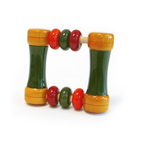 Hand-Crafted Wooden Kit Kit Rattle Toy (Multi-Colour)