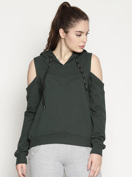 Women's Organic Cotton Olive Green Hooded Sweatshirt