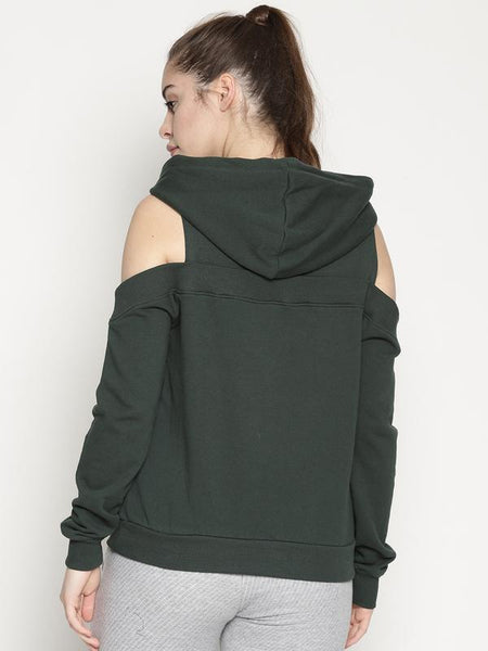 Women's Organic Cotton Olive Green Hooded Sweatshirt