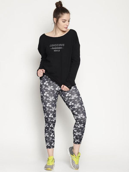Women's Organic Cotton Knitted Crop Sweatshirt - Black Conscious World