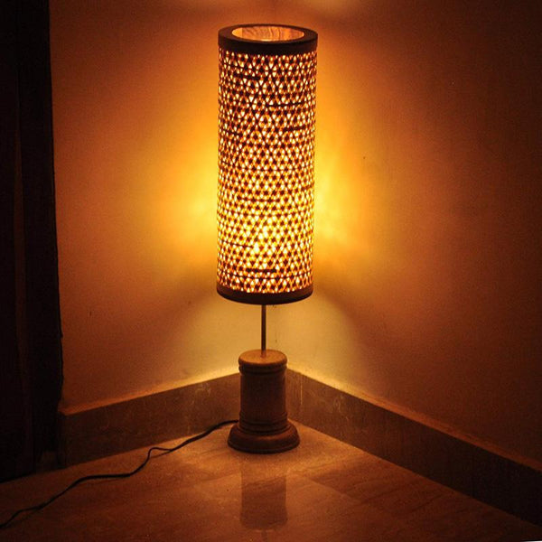 Tattva Bamboo Floor Lamp Handcrafted in Assam