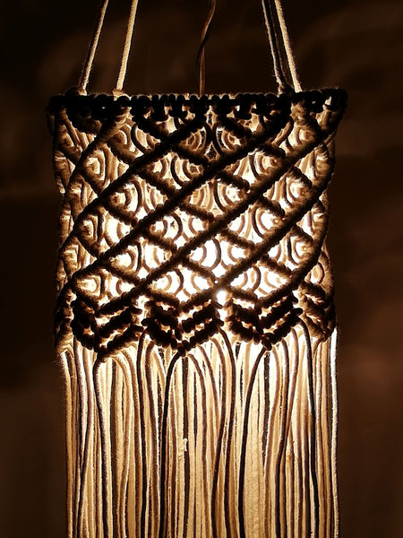 Shadow Macrame Lantern and Mobile Wall Hanging Handmade by Women Artisans