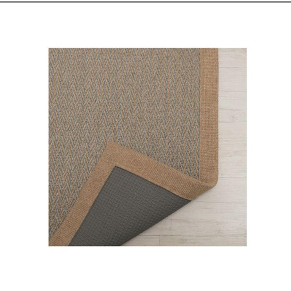 Herringbone Rug Made of Recycled PET Bottles - Light Grey and Dark Beige Rug with Border (180cm x 270cm)