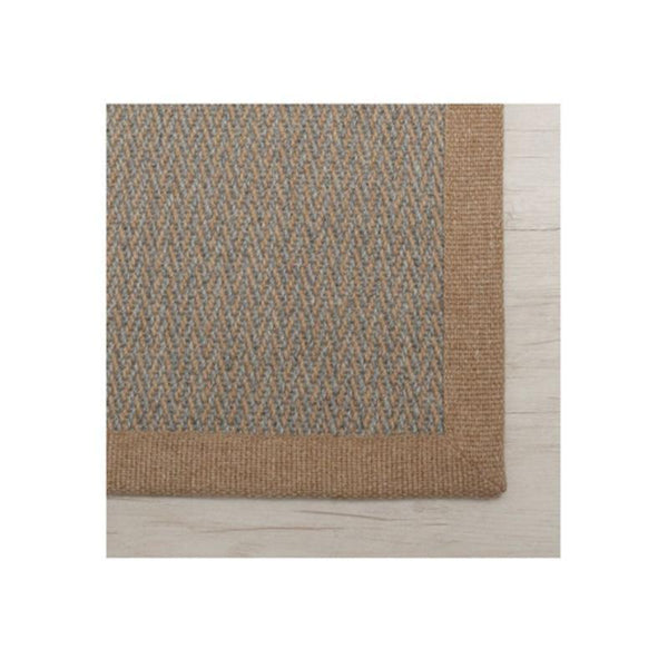 Herringbone Rug Made of Recycled PET Bottles - Light Grey and Dark Beige Rug with Border (180cm x 270cm)