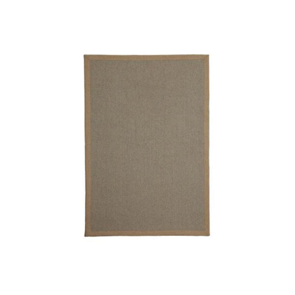 Herringbone Rug Made of Recycled PET Bottles - Light Grey and Dark Beige Rug with Border (180cm x 270cm)