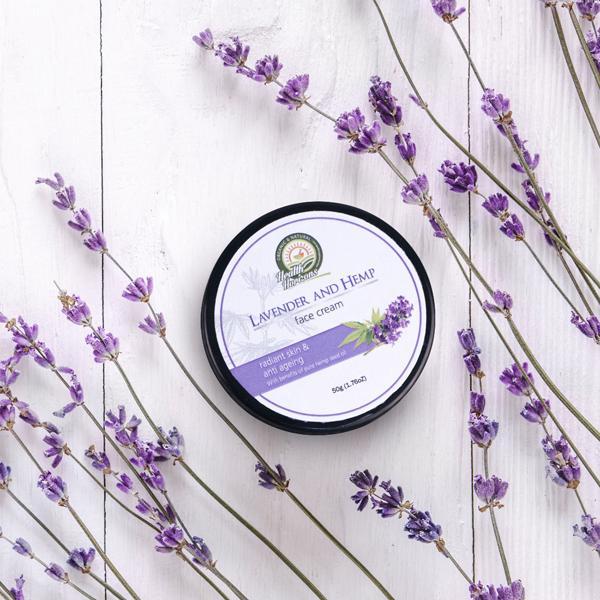 Natural and Vegan Lavender and Hemp Face Cream, 50g