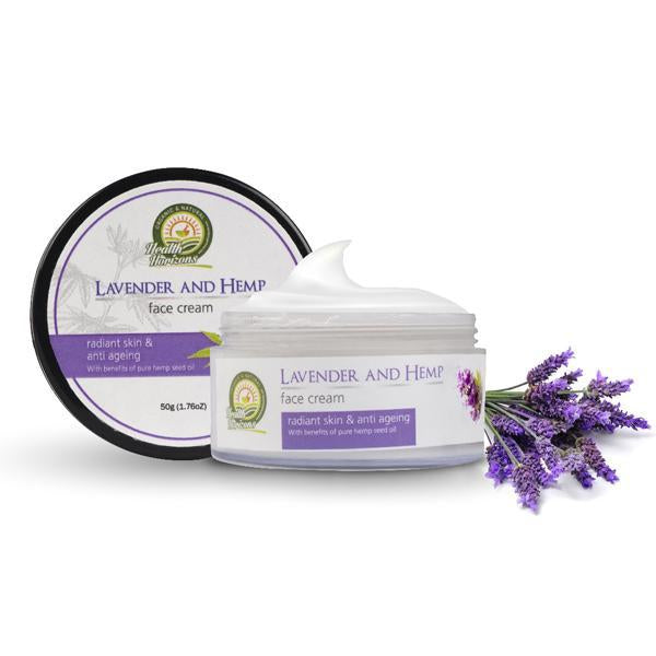 Natural and Vegan Lavender and Hemp Face Cream, 50g
