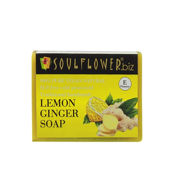 Soulflower Handmade Soap, Lemon and Ginger, 150g