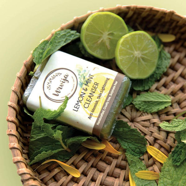 Natural Lemon and Mint Facial Cleanser, 90g (Pack of 2)