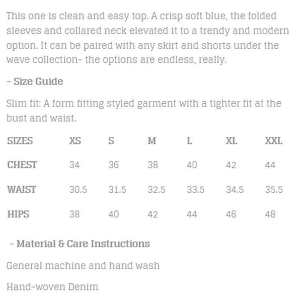 Handwoven Cotton Collared Women's Shirt - Light Blue