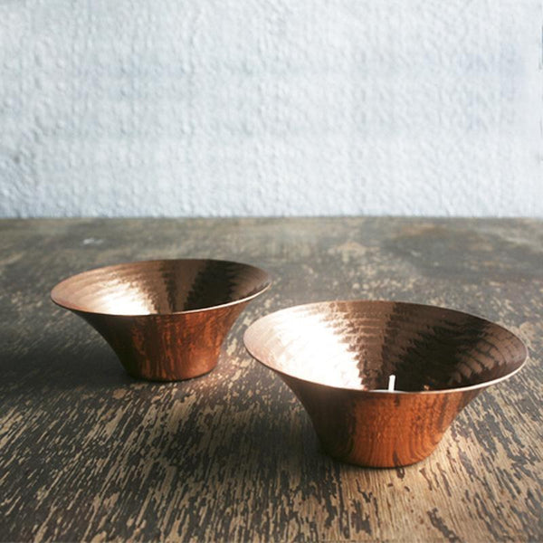 Little Glimmer Copper Tealight Holder Handcrafted by Traditional Artisans