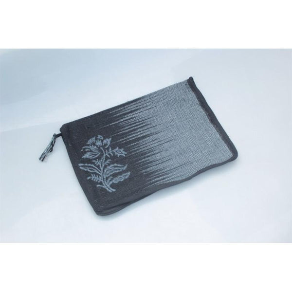 MacBook Air Sleeve Made with Hibiscus Fibre - Grey with Flower Motif