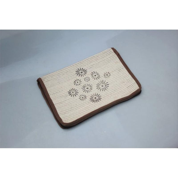 MacBook Air Sleeve Made with Woven Banana and Hibiscus Fibre - Milkweed Motif