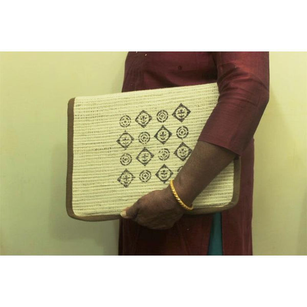 MacBook Air Sleeve Made with Woven Banana and Hibiscus Fibre - Suite 16 Motif