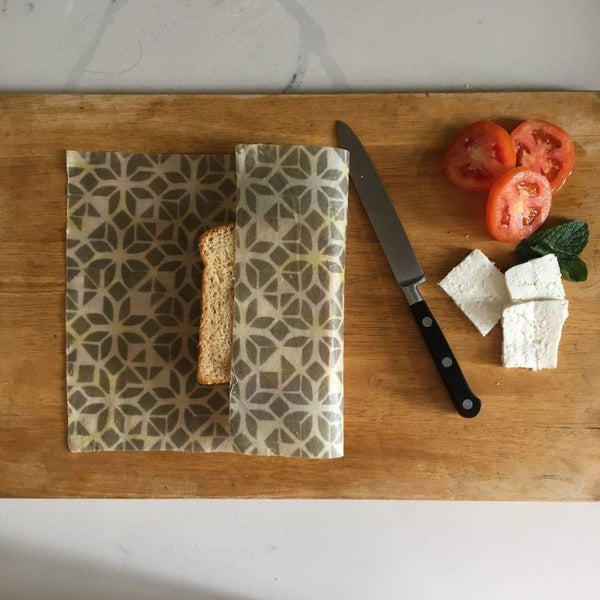 Madhu Wrap (Beeswax Food Wrap) - Assorted Starter Set in Certified Organic Fabric - Set of 2 or 3