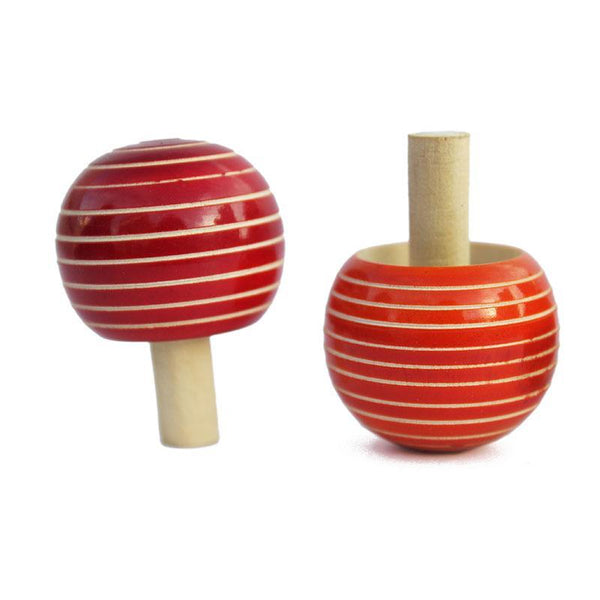 Magic Buguri - Wooden Spinning Tops Handcrafted by Traditional Artisans (Pack of 4)
