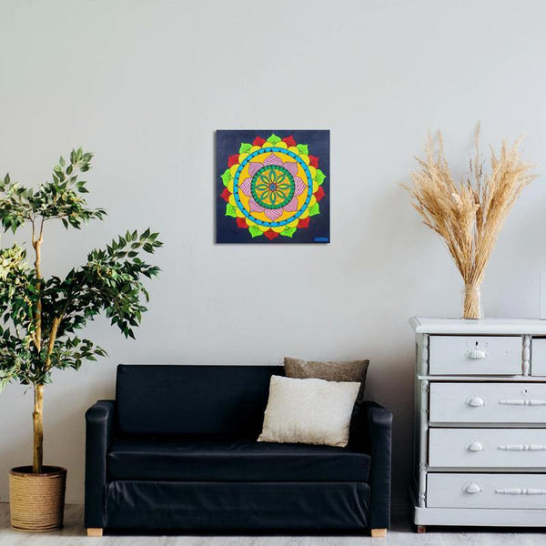 Hand Painted Mandala Illusion Painting