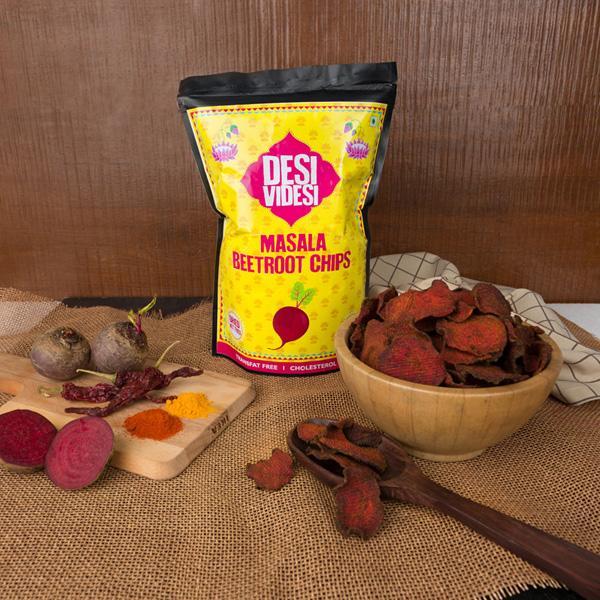 Solar-Dried Beetroot Chips - Masala Flavour (Pack of 2)