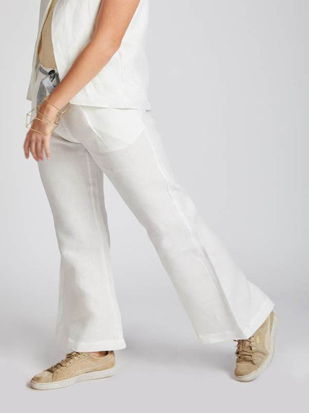 Women's Natural Hemp Culotte Pants - White