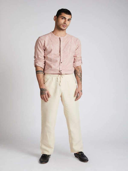Men's Hemp Casual Pants - Beige
