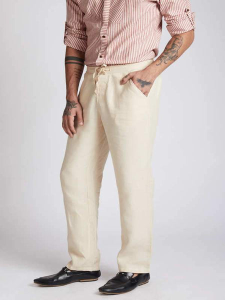 Men's Hemp Casual Pants - Beige