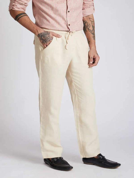 Men's Hemp Casual Pants - Beige