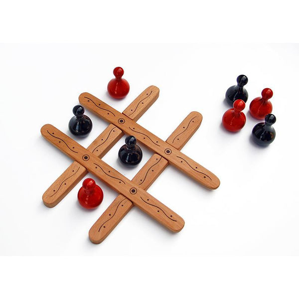 Tic Tac Toe - Hand-Crafted Wooden 4-In-1 Strategy Game