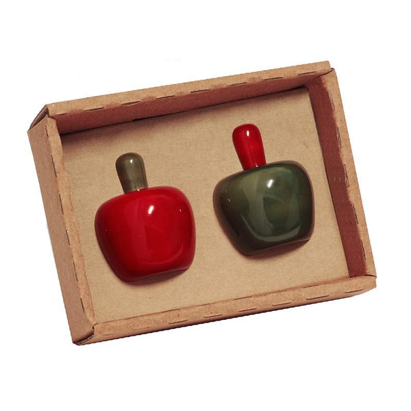 Hand-Crafted Wooden Fridge Magnets - Apples (Set of 2)