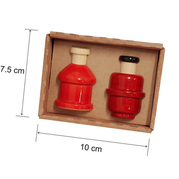 Hand-Crafted Wooden Fridge Magnets - Can and Cylinder (Set of 2)