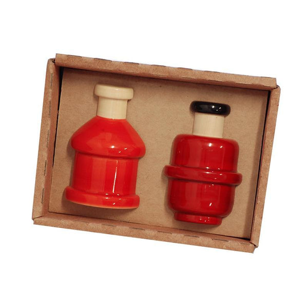 Hand-Crafted Wooden Fridge Magnets - Can and Cylinder (Set of 2)