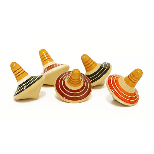 Hand-Crafted Wooden Spinning Tops - Tandav Collection (Set of 5)